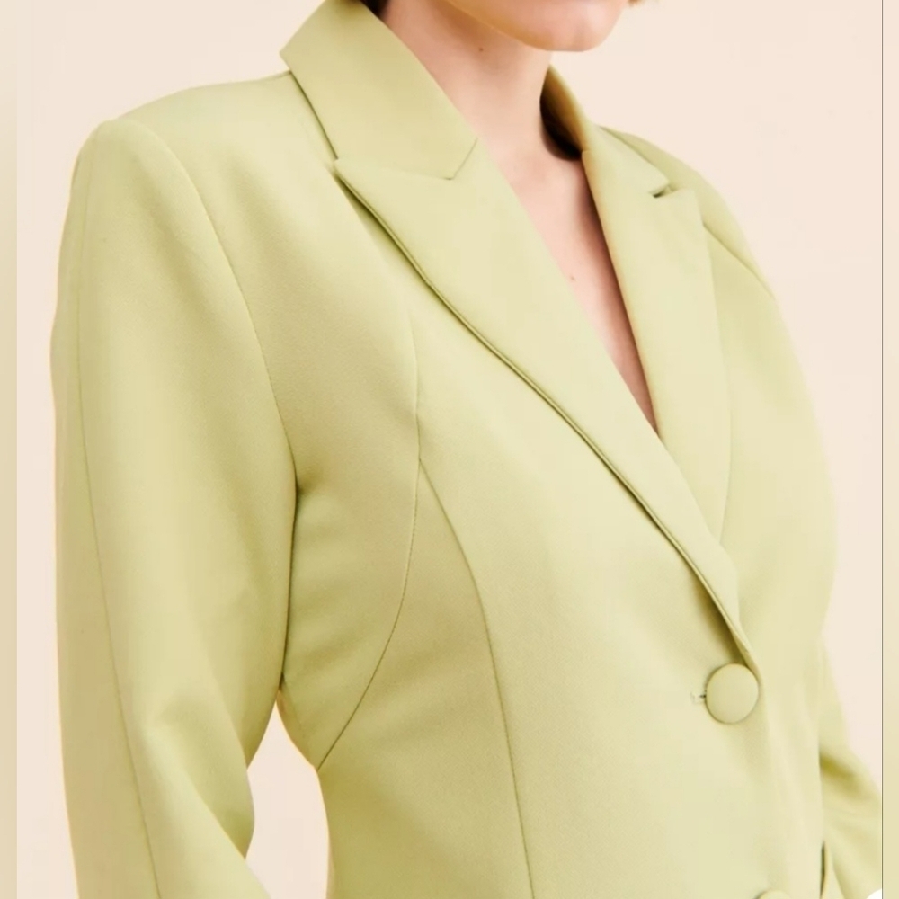 4th & Reckless *GREEN* Blazer Coat Dress Open Back-Size Medium - Picture 3 of 7